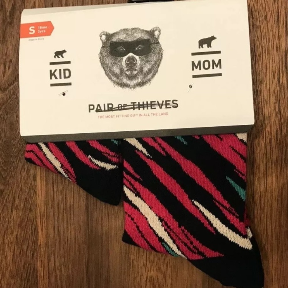 Pair of Thieves Kid Mom Socks Sz 18mo-3yr; 6-10